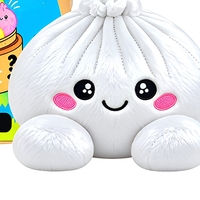 Peluche anti-stress en forme de boulette, panier vapeur, cadeau, figurine à collectionner, poupée souple et moelleuse pour enfants