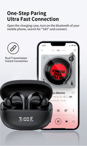 Écouteurs TWS S43 de haute qualité, Bluetooth V5.3, réduction de bruit ENC, affichage numérique, étanchéité IPX4, contrôle tactile, autonomie 24h, intra-auriculaires - Product Image 5