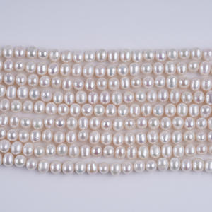 ไข่มุกน้ำจืดธรรมชาติจากจูจี้ ขนาด 5-6 มม. สีขาว ทรงเกือบกลม สำหรับทำเครื่องประดับ DIY ขายส่ง - Product Image 3