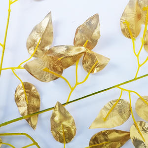 Branches artificielles de banian, plantes artificielles, feuilles en tissu, décoration de fond pour mariage et maison, plantes décoratives, branches jaunes artificielles - Product Image 5