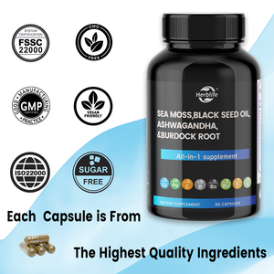 Haccp Sản phẩm mới biển rêu đen dầu hạt Ashwagandha nghệ bàng quang wrack cây ngưu bàng & Vitamin C & D3 - Product Image 4