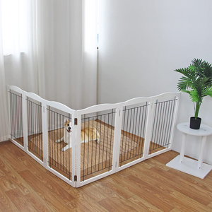 Barrière pliable haute <span class=keywords><strong>pour</strong></span> animaux avec fermeture à bouton <span class=keywords><strong>pour</strong></span> usage intérieur, sans perçage, barrière <span class=keywords><strong>pour</strong></span> chiots avec porte - Product Image 4