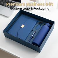 Kit Ejecutivo de Cuaderno y Termo de Lujo Personalizado A5, Set de Regalo Promocional Empresarial de Lujo, Cubierta de Cuero, Tapa Dura, Incluye Caja