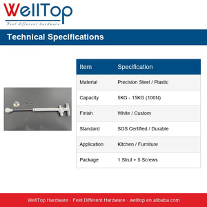 WELLTOP Nouveautés Accessoires de <span class=keywords><strong>cuisine</strong></span> 100N <span class=keywords><strong>Amortisseur</strong></span> à gaz pour porte de <span class=keywords><strong>meuble</strong></span> mural, vérin de levage hydraulique à fermeture douce - Product Image 2