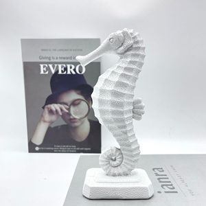 Decorative White and Matt Resin Seahorse <strong>Figurine</strong> - Product Image 2