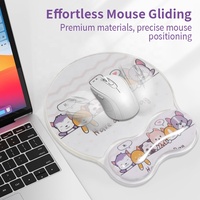 Tapis de souris en gel de silicone transparent avec repose-poignets à motifs de dessins animés, ensemble clavier Kawaii en cristal personnalisé pour bureau et maison, impression UV