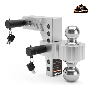Attelage de <span class=keywords><strong>remorque</strong></span> réglable en aluminium robuste AUTOBOTS avec verrous à clé et double boule pour récepteur de 2 pouces - Product Image 1