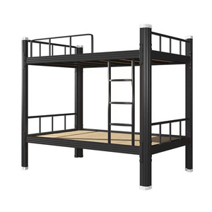 Moderna Litera Doble de Metal Negro sin Tornillos con Barandillas de Seguridad y Almacenamiento para Adultos, Hostales y <span class=keywords><strong>Dormitorios</strong></span> de <span class=keywords><strong>Adolescentes</strong></span> - Product Image 2