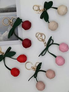 PU Leather Cute Cherry <b>Key</b> <b>Chain</b> Fashion Charm Pendant for Bag Women Car <b>Key</b> Holder Traveling Gift Keychain - Product Image 2