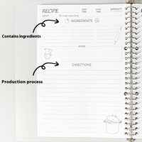 Carnet de recettes de cuisine A4 pour bricolage, journal de cuisine imprimé, couverture PP étanche, journal de cuisine personnalisé pour restaurant à domicile