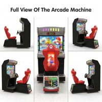 Máquina de Juegos de Carreras Arcade Mario Kart DX de 43 Pulgadas, Operada con Monedas, con Luces LED, Asiento de Carreras, Simulador de Conducción