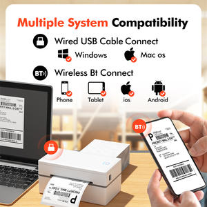 GD985 Imprimante thermique d'étiquettes portable sans encre 203DPI pour les petites entreprises WiFi Bluetooth USB High Speed <span class=keywords><strong>Express</strong></span> Airway - Product Image 5