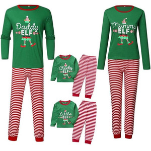 New <span class=keywords><strong>Cotton</strong></span> Família Natal Pijama Set Moda Impressão Pai Mãe Crianças Cão Família Combinando Roupas Roupas Família Sleepwear - Product Image 1