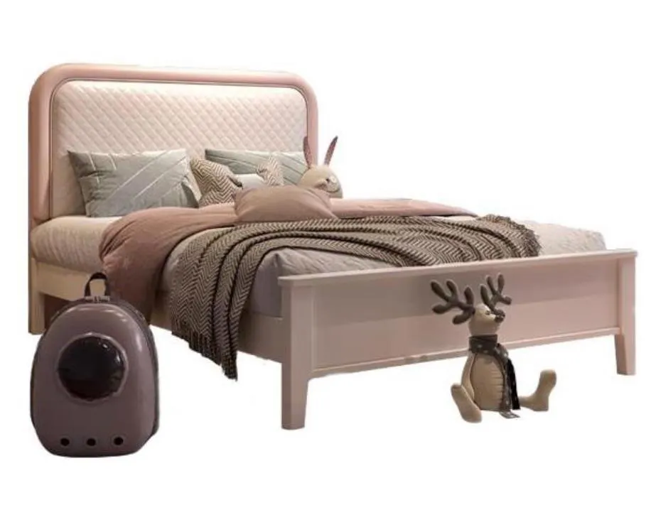 Moderne simplicité minimalisme garçons et filles bois massif doux prépuce lit chambre adulte lit