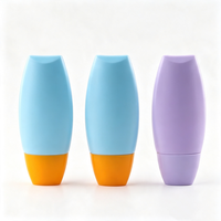 Botellas de Plástico Ovaladas Planas con Tapa de Rosca para Lociones Cosméticas Vacías de HDPE Blanco de 30 ml y 40 ml