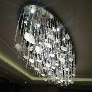 Lustre en verre ovale de chaîne en cristal personnalisé pour <span class=keywords><strong>Villa</strong></span> Hotel Lobby - Product Image 1