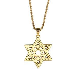 YYN Para Moda Europa América Medio <span class=keywords><strong>Oriente</strong></span> Hip Hop Colgante Estrella de David con Diamantes Transfronterizo Unisex Estrella de Seis Puntas Cobre con Cuerda - Product Image 3