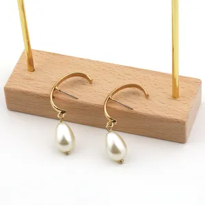Fashionable Geometric Statement Studs Earrings Set Crystal Pearl Alloy Dangle Drop Earrings For Girl