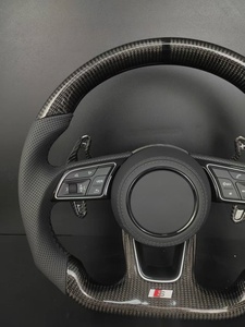 <span class=keywords><strong>Volant</strong></span> personnalisé en fibre de carbone pour Audi A3 A4 A5 S5 S6 S8 Q3 Q5 Q7 A6 R8 TT, fond plat, cuir perforé - Product Image 5