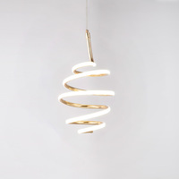 Lampe de plafond à LED dimmable en spirale, forme nid d'abeille, luminaire suspendu en or