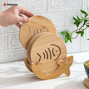 Wooden <strong>Table</strong> Placemat Heat Resistant Hot <strong>Pot</strong> Coasters Hollow Wooden Coasters - Product Image 3