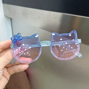 Korean Style Trendy Women's Cartoon Polarized Sunglasses UV-Proof Cute Cat Eye Frameless Fashionable Sunscreen Gold <strong>Tac</strong> - Product Image 2