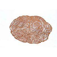 Napperons populaires pour enfants en PVC tressé antidérapant et écologique, lot de 4, motif délicat en forme d'anneau d'arbre, couleur personnalisable pour table à manger
