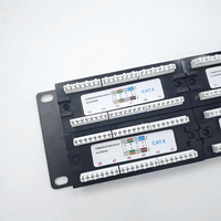 Panel Patch Jaringan OEM Custom 2U 48 Port CAT5e CAT6 dengan Bar Manajemen Kabel Belakang dan Sekrup Pemasangan Termasuk
