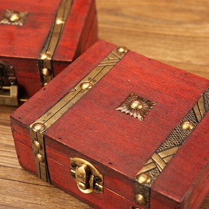 Classic <b>Lockable</b> Wooden Jewelry <b>Box</b> Solid Color Flip Opening Home Organizer Wedding Favor <b>Storage</b> <b>Box</b> - Product Image 4