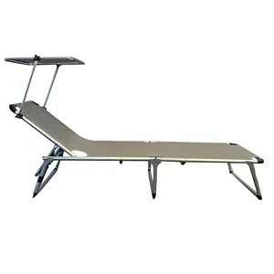 Außenmöbel leichtes Strandstellbare Rückenlehne Lounge Klapp-Schlafsofa mit Vordach Sonnenschirm