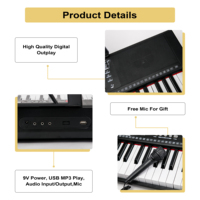 BD MUSIC BD-661 Portable 61 Keys Electronic Digital Piano Keyboard Musical Instruments Electric Organ on Sale