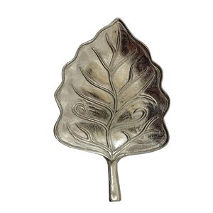 Plaque en aluminium pour décoration intérieure moderne du fabricant indien Design de feuille de plateau à collation personnalisé avec finition argentée au prix BK - Product Image 1