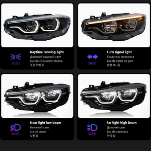 Faros Delanteros LED de Alta Calidad, Nuevos, 6000K, 12V, 36W, Personalizables, para F32/F36/F80/F82 Serie 4 M3/M4, DRL Amarillo/Ámbar/Rojo, Retrofit - Product Image 4