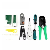 Kit d'outils de réparation de réseau informatique 10 en 1 avec testeur de câble LAN, coupe-fil, tournevis, pinces et outil de sertissage