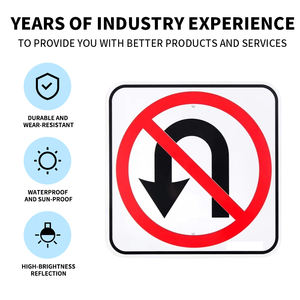 علامة تحذير السلامة على الطرق العاكسة من الألومنيوم المنعطف ، علامة تحذير السلامة على الطرق - Product Image 4