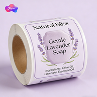 Étiquettes de savon personnalisées imperméables, autocollants résistants à l'huile et à l'eau, adhésifs puissants pour emballages cosmétiques, finition brillante ou mate, disponibles en rouleau