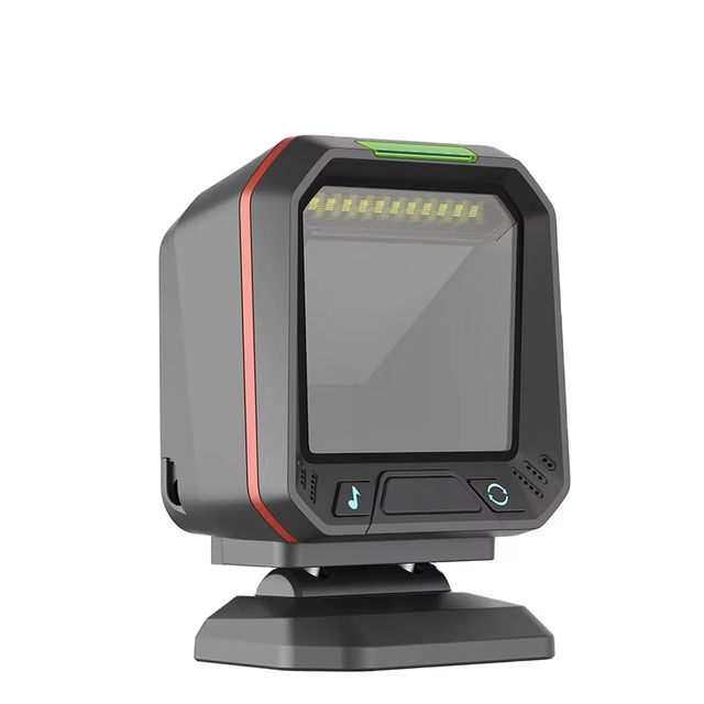 AK-9608H Wireless Desktop Scanner Vertical QR & 1D Barcode Reader with USB COM Interface Android 2D Omnidirectional Light Stock