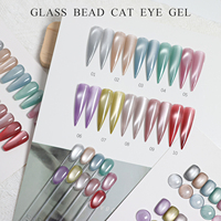 HEMA TPO FREE Vernis Gel Effet Œil de Chat Perles de Verre Légères 10 Couleurs Gelée Haute Qualité 9D Cristal UV Kit de Vernis à Ongles en Gel