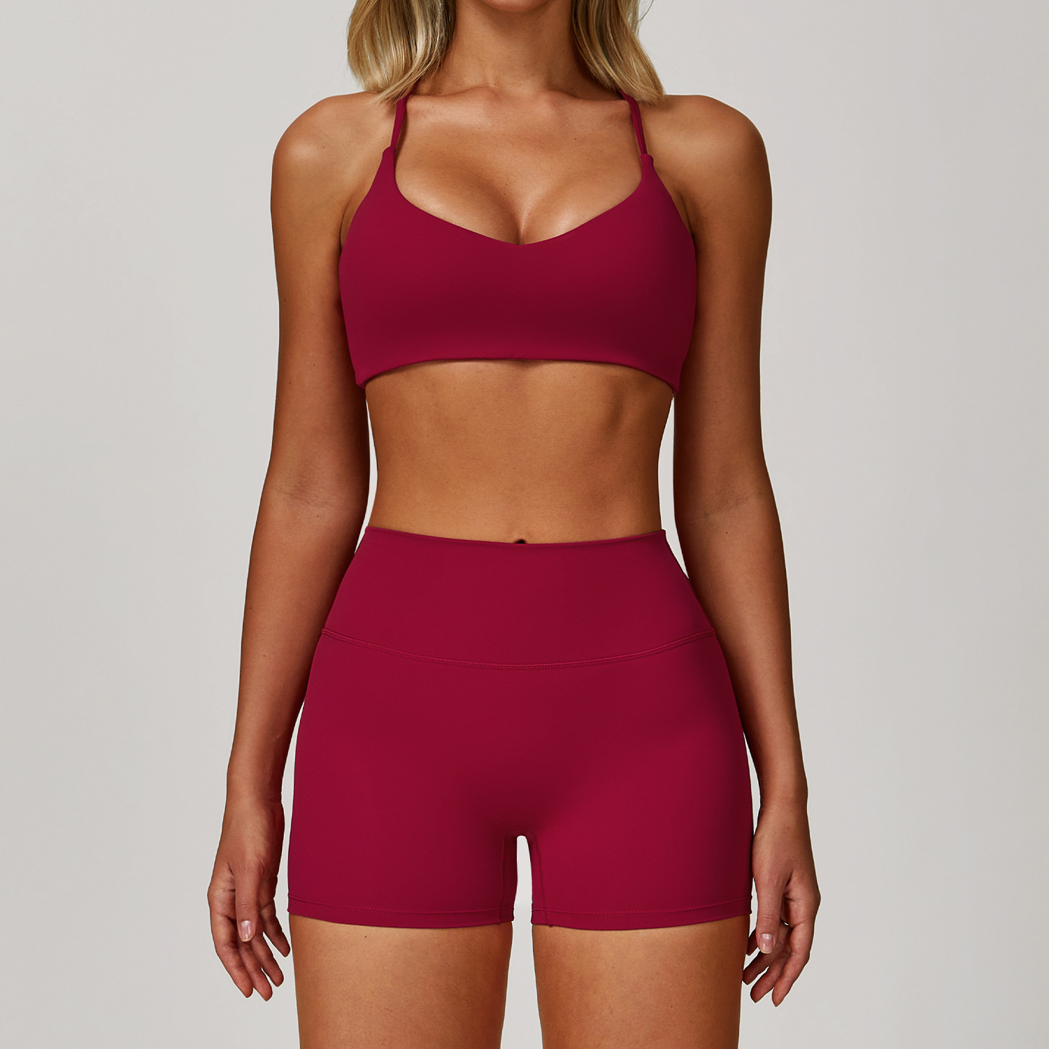 New Arrivals Two Piece Gym Fitness Sets Sports Bras Activewear Apparel Workout Shorts Clothings Women's Yoga Sets