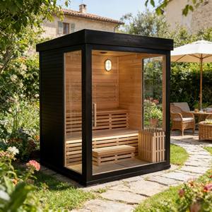 Sauna Cuadrada de Leña para Exteriores, Sauna Móvil, Casa Contenedor de Madera Sólida, Sauna Exterior, Sauna Seca - Product Image 1