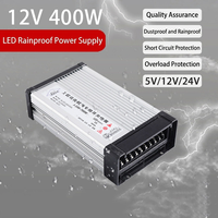 Trafo Light Box 12V 400W 33A AC-DC Tahan Hujan Tahan Debu Switching Power Supply untuk Papan Reklame Karakter Bercahaya