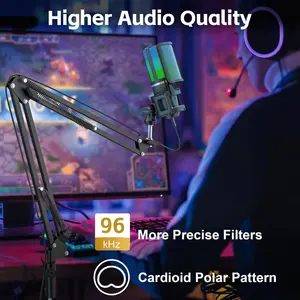 2024 zimhome mới đến ztd11 Pro nhà máy ban đầu RGB condenser chơi game Microphone Kit với Boom Arm đứng - Product Image 4