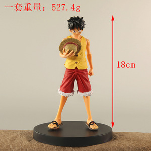 5pcs/set Cartoon Characters Luffy <b>Straw</b> <b>Hat</b> Cloak Standing Anime Figure - Product Image 2
