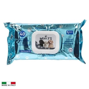 Salviette detergenti e disinfettanti per cani e gatti, profumo talco, 12 confezioni da 40 salviette - Product Image 6