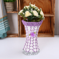 Vase pastoral européen en rotin en fer forgé panier de fleurs artificielles vase à arrangement de fleurs