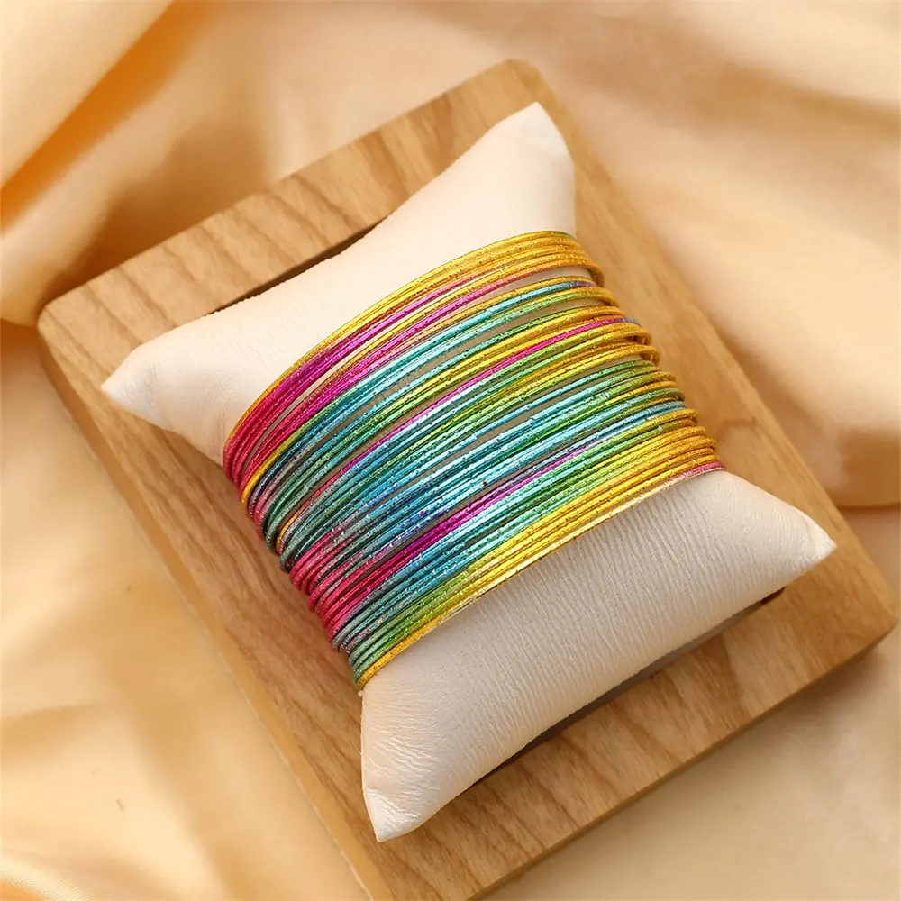 Cool éblouissant coloré bracelets pour femmes fille ethnique mode Multy Bracelets enfants bijoux danse fête accessoires