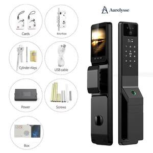 Cerradura Inteligente con Reconocimiento Facial y de Venas de la Palma, con <span class=keywords><strong>Contraseña</strong></span> de Huella Dactilar para Puerta de Casa, Controlada por la Aplicación Tuya, Cerradura de Puerta con Cámara - Product Image 5