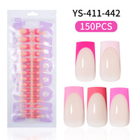 Ongles à presser en plastique sans couture, cinq couleurs nude à la française, personnalisables, pour la vente en gros transfrontalière – Meilleures ventes