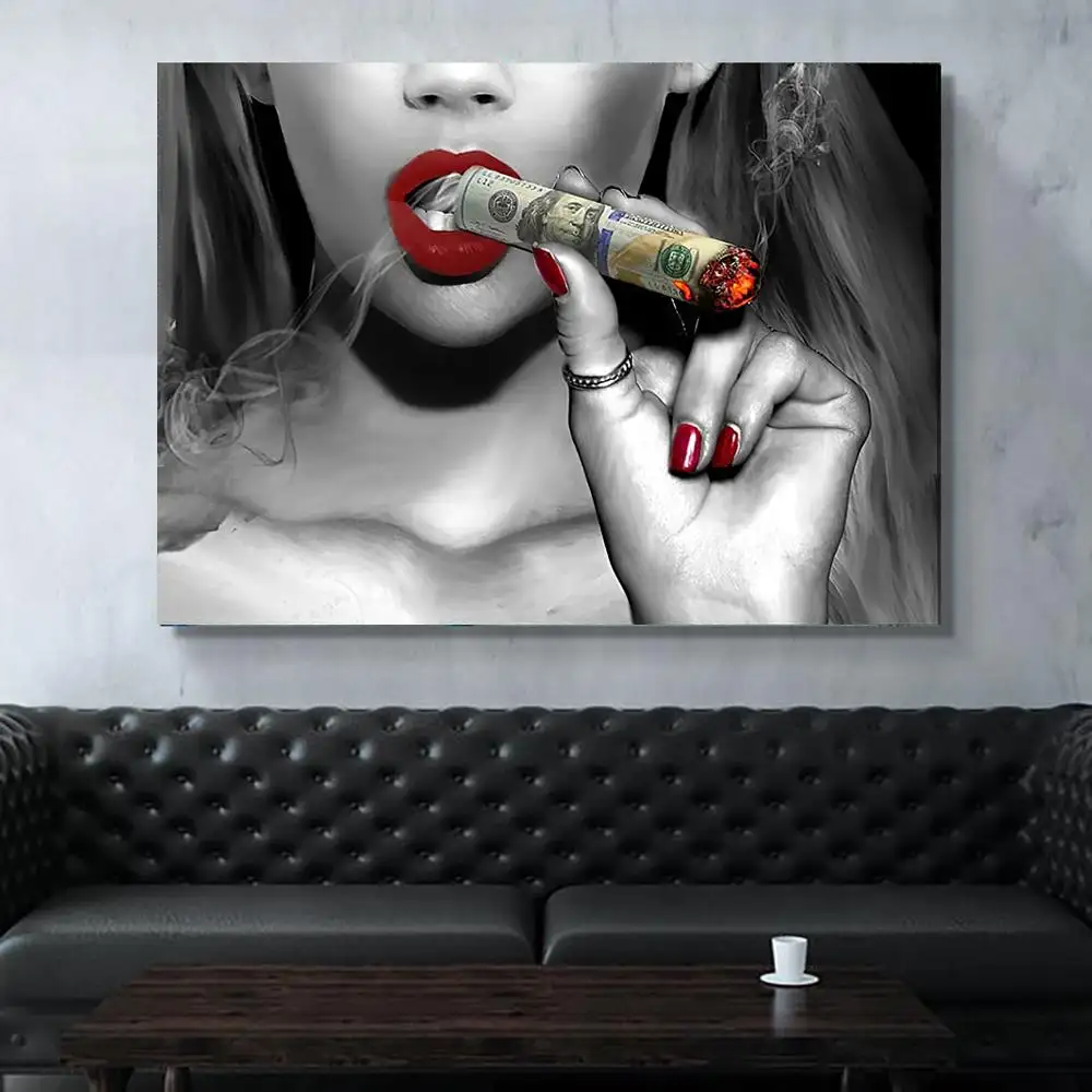 Póster de belleza, pintura en lienzo de cigarro, arte de pared, decoración de sala de estar, carteles e impresiones, decoración de habitación, impresión en lienzo