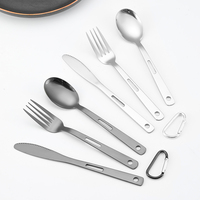 Nouveau design en acier inoxydable ensemble de couverts couteau fourchette et cuillère ensemble de voyage ustensiles de camping vaisselle couverts